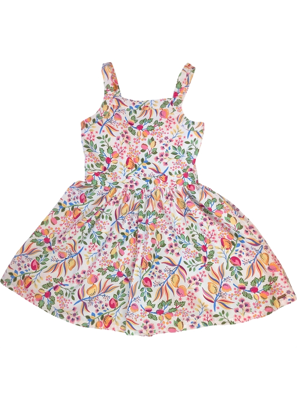 Tahari Girl Dress With Skort Floral Colorful Cotton Jumpsuit Size 10 - Picture 4 of 10